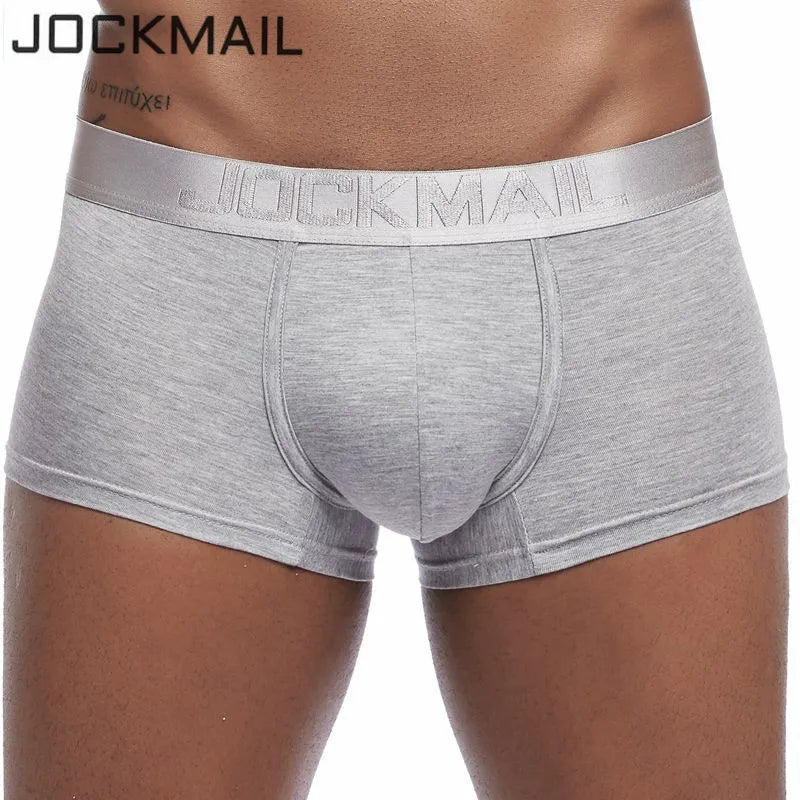 Jockmail respirável cueca boxer homme modal roupa interior dos homens boxers u convexo sexy masculino cuecas boxer gay shorts