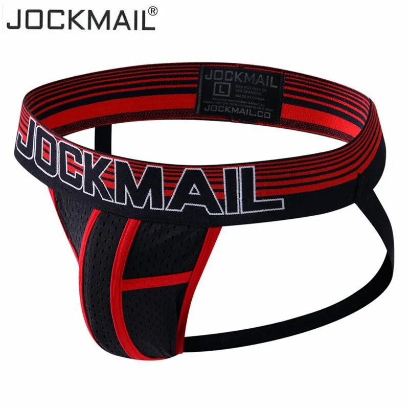 Jockmail mSexy ropa interior para hombres Gay, lencería masculina, suspensorio, tangas de hilo G, calzoncillos para hombres, calzoncillos de malla pura, bragas, suspensorio