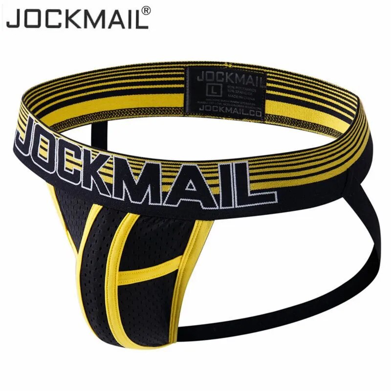 Jockmail mSexy ropa interior para hombres Gay, lencería masculina, suspensorio, tangas de hilo G, calzoncillos para hombres, calzoncillos de malla pura, bragas, suspensorio