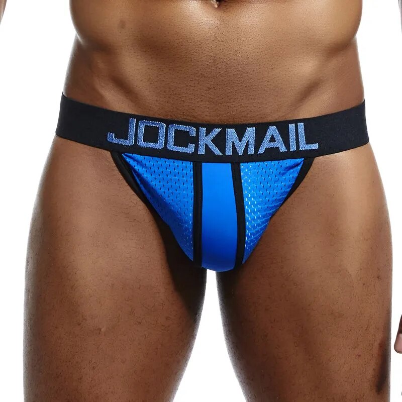 JOCKMAIL marca Sexy hombres ropa interior suspensorio tipo Tanga Gay hombres ropa interior pene bolsa ampliación malla transpirable tanga hombre slip