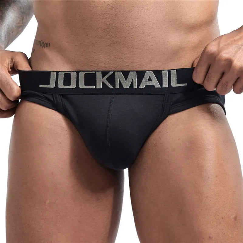 Jockmail-ropa interior Sexy para Hombre, Tanga de algodón para Hombre Gay, ropa interior, Bikini, calzoncillos suaves para Hombre, ropa interior, pantalones cortos, bragas