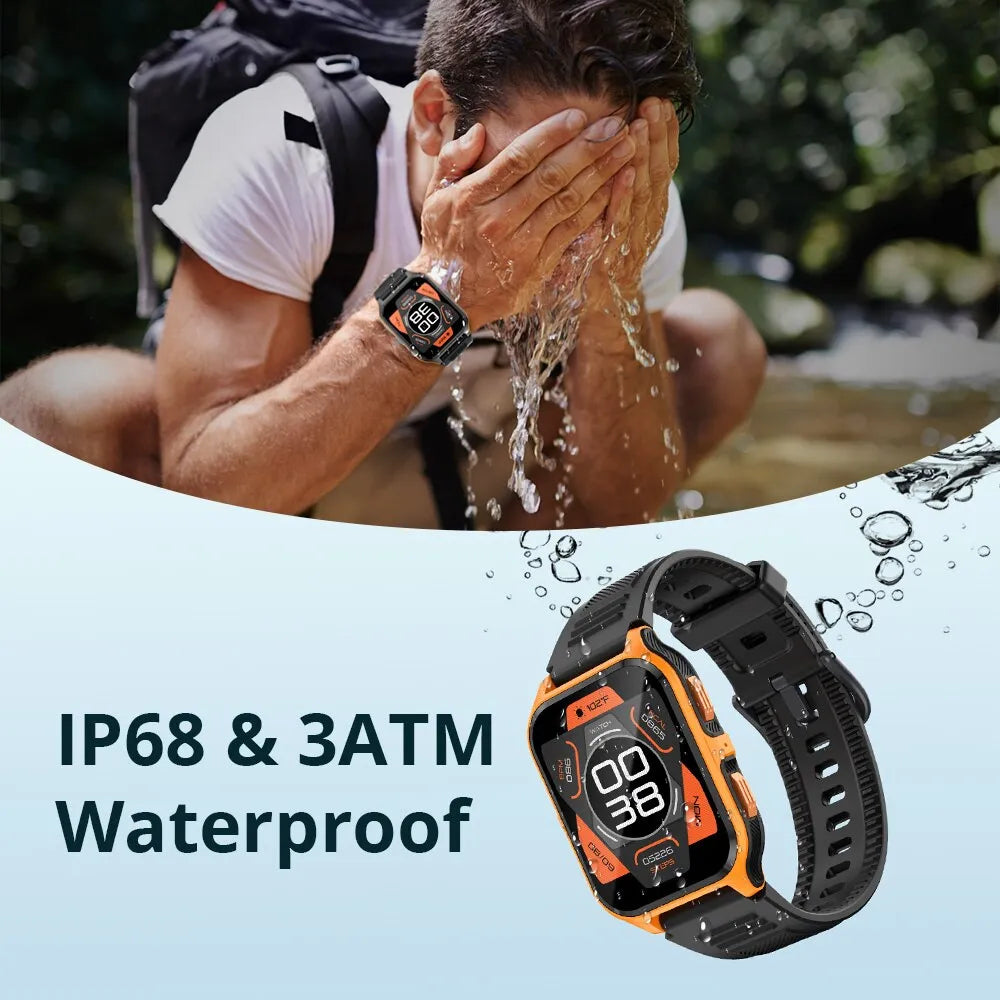 COLMI P73 1,9 "reloj inteligente militar para exteriores hombres Bluetooth llamada Smartwatch para Xiaomi Android IOS, IP68 reloj de Fitness impermeable