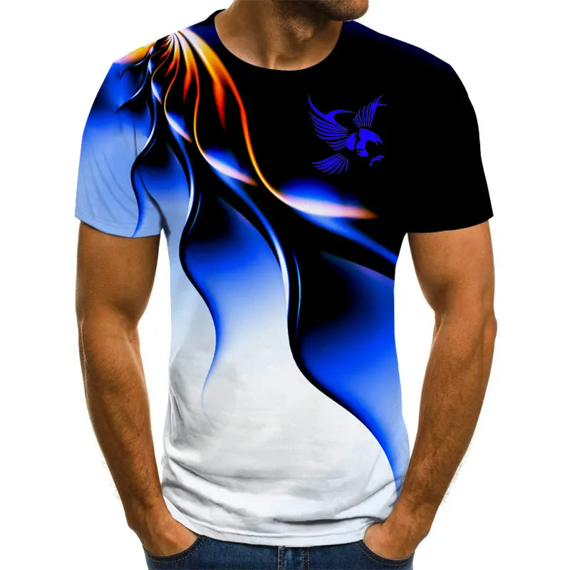 Eagle - Camiseta masculina respirável com estampa 3D 