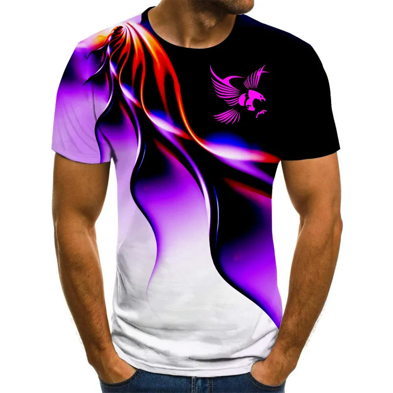 Eagle - Camiseta masculina respirável com estampa 3D 