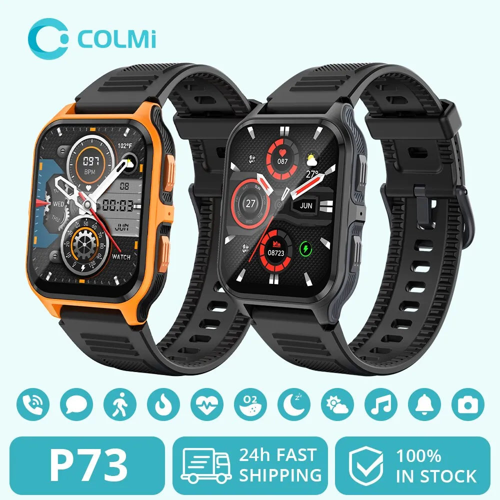 COLMI P73 1,9 "reloj inteligente militar para exteriores hombres Bluetooth llamada Smartwatch para Xiaomi Android IOS, IP68 reloj de Fitness impermeable