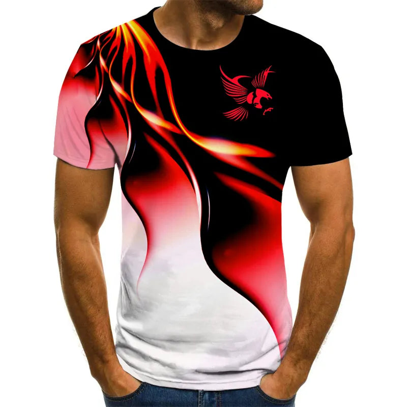 Eagle - Camiseta masculina respirável com estampa 3D 