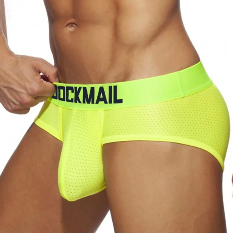 JOCKMAIL-ropa interior sexi para hombre, calzoncillos de nailon y LICRA, bragas masculinas transpirables, Cueca Tanga con bolsa en U, calzoncillos cómodos antideslizantes para hombre