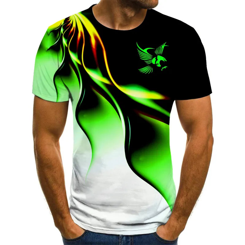 Eagle - Camiseta masculina respirável com estampa 3D 